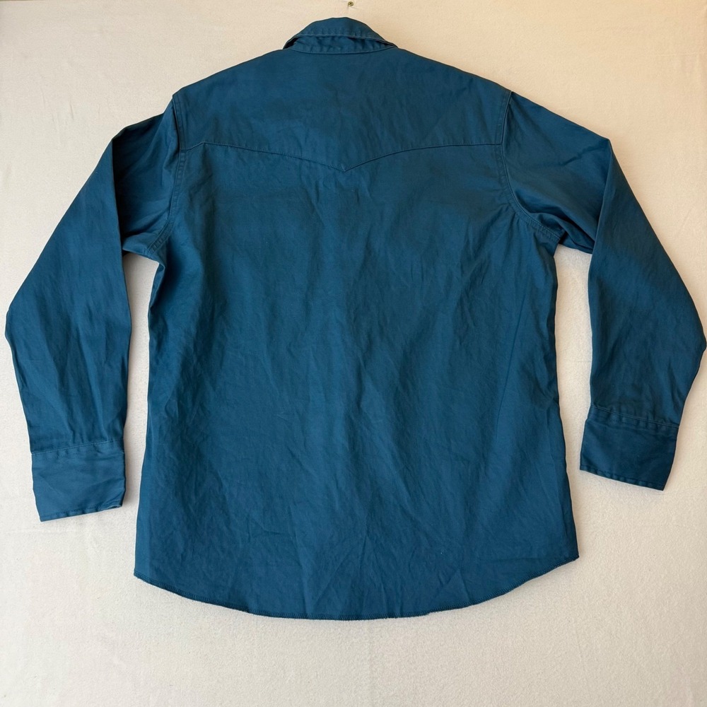 Wrangler Teal Button-Down Western Shirt - Picture 8 of 11
